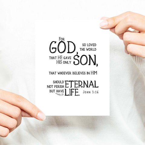 For God So Loved The World Inspirational - Scripture - Confirmation Verse Greeting Card