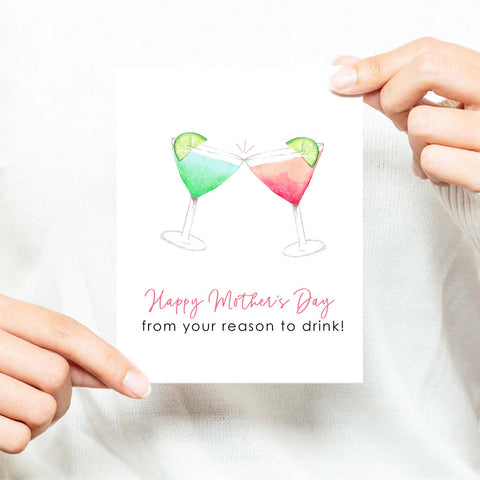 From Your Reason To Drink Watercolor Mother's Day Greeting Card
