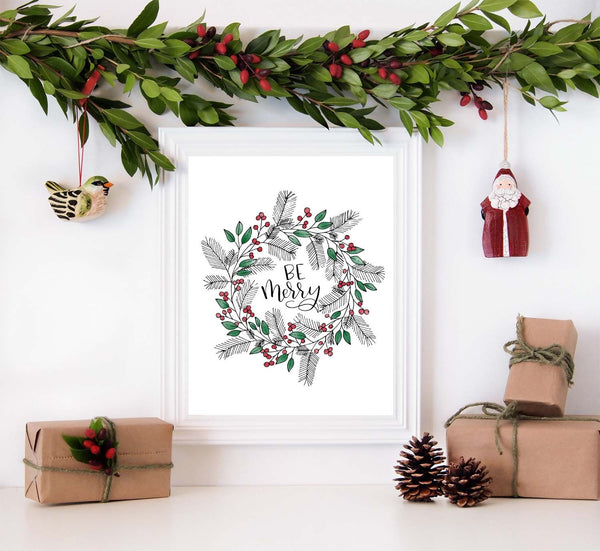 Be Merry Wreath Digital Download