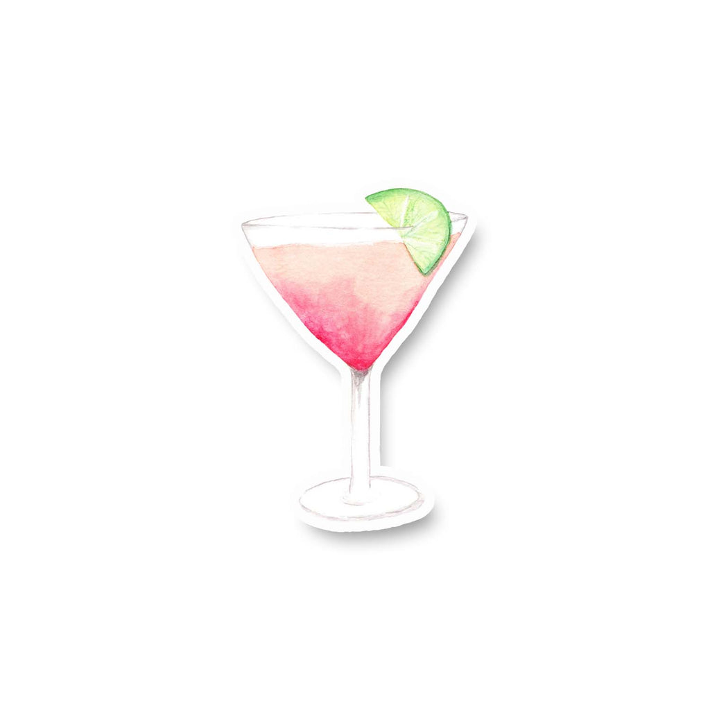 Martini Cocktail with Lime Watercolor 3 Vinyl Sticker – Maddie B Designs