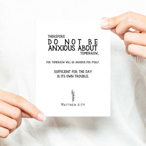 Do Not Be Anxious Inspirational - Scripture - Confirmation Verse Greeting Card