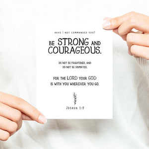 Be Strong And Courageous Inspirational - Scripture - Confirmation Verse Greeting Card