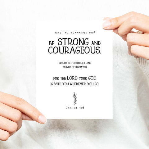 Be Strong And Courageous Inspirational - Scripture - Confirmation Verse Greeting Card