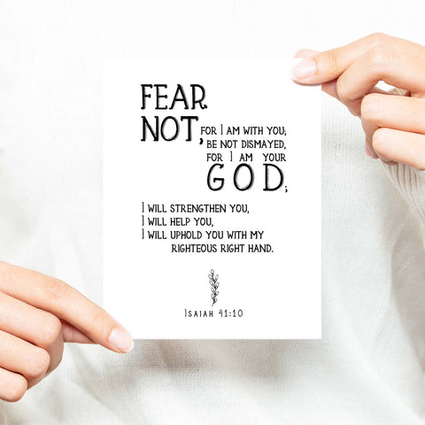 Fear Not For I Am With You Inspirational - Scripture - Confirmation Verse Greeting Card