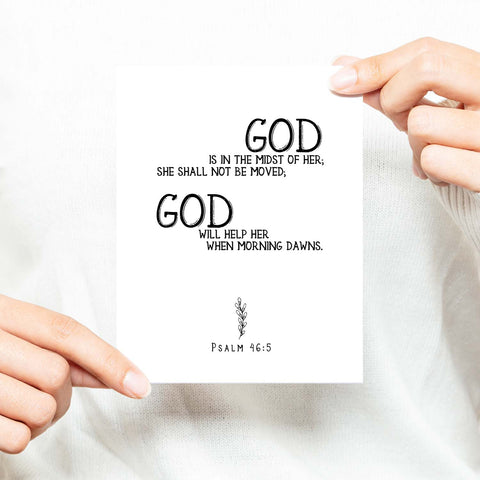 God Is In The Midst Of Her Inspirational - Scripture - Confirmation Verse Greeting Card