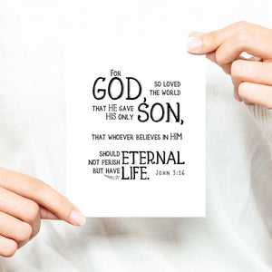 For God So Loved The World Inspirational - Scripture - Confirmation Verse Greeting Card