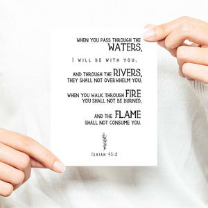 When You Pass Through The Waters Inspirational - Scripture - Confirmation Verse Greeting Card