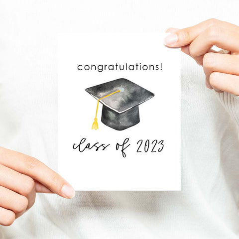 Congratulations Class of 2023 Watercolor Graduation Greeting Card