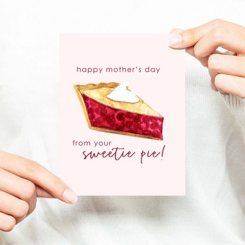 Happy Mother's Day From Your Sweetie Pie Watercolor Mother's Day Greeting Card