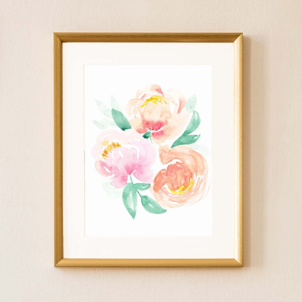 Garden Flowers Mix or Match Watercolor Wall Art + Notecards Gift Set