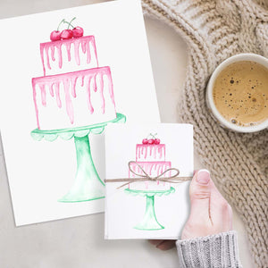 Tasty Treats Mix or Match Watercolor Wall Art + Notecards Gift Set