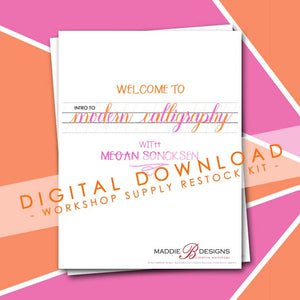 Intro To Modern Calligraphy Workbook - Digital Download