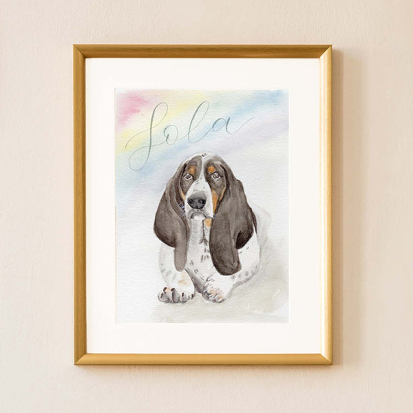 watercolor painting of a dog