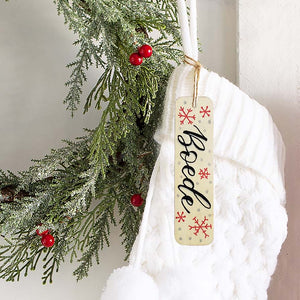Personalized Hand Painted Wooden Stocking Name Tag